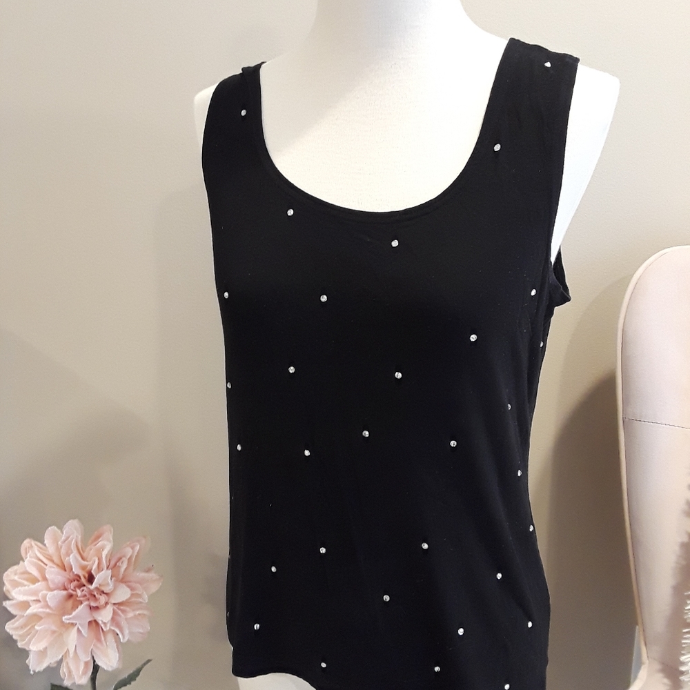 (MISHCA ANTHROPOLOGY) Rhinestone Bling Tank Top